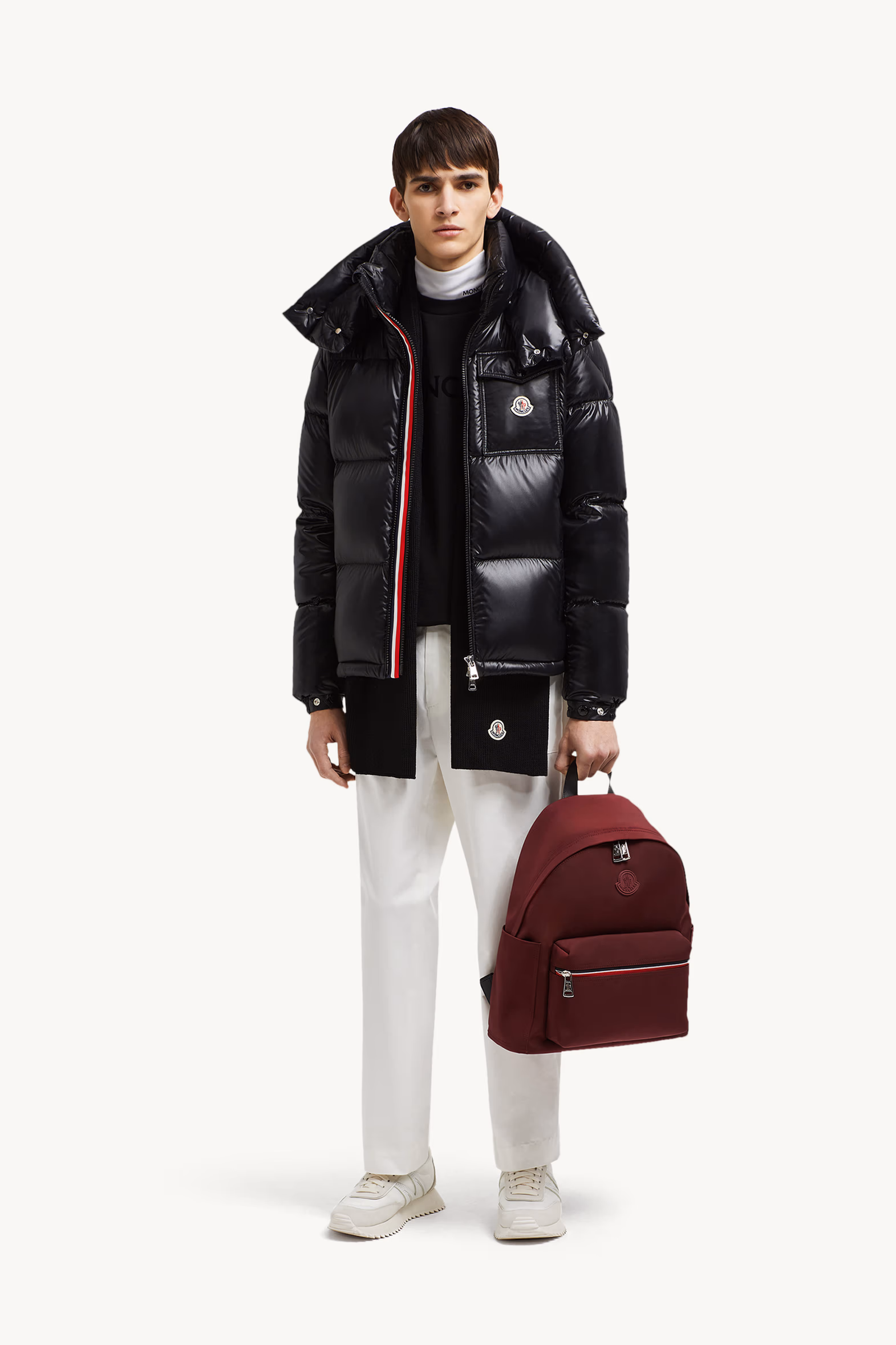 Montbeliard Hooded Short Down Jacket Men Black Moncler 0